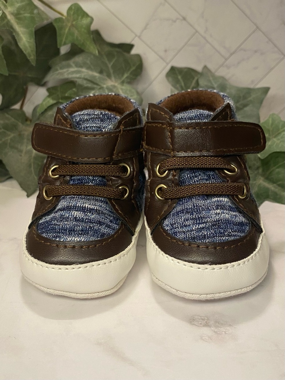 First Steps by Stepping Stones Infant High-Top Sneakers Size 1 (0-3 Months)